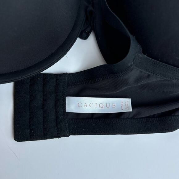 LANE BRYANT CACIQUE Boost Plunge Underwire Push Up Black Bra 42DDD - Picture 6 of 10